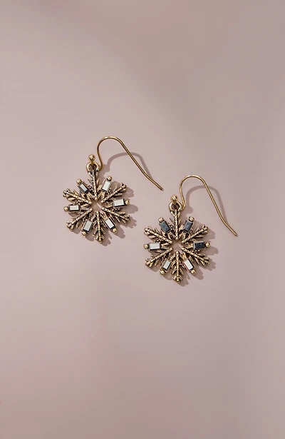 goldtone snowflake earrings