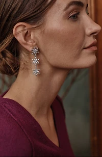 stacked-snowflakes earrings