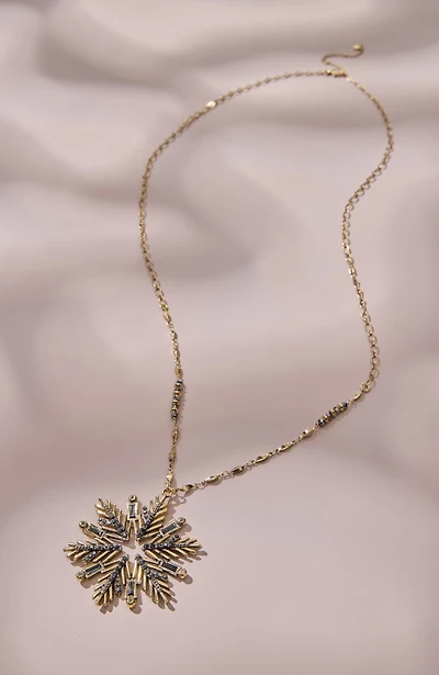 goldtone snowflake pendant necklace
