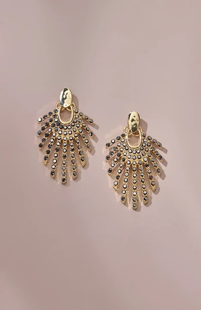 sparkling goldtone statement earrings