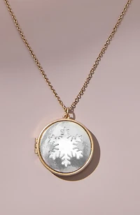 snowflake locket necklace