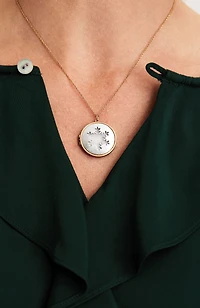 snowflake locket necklace