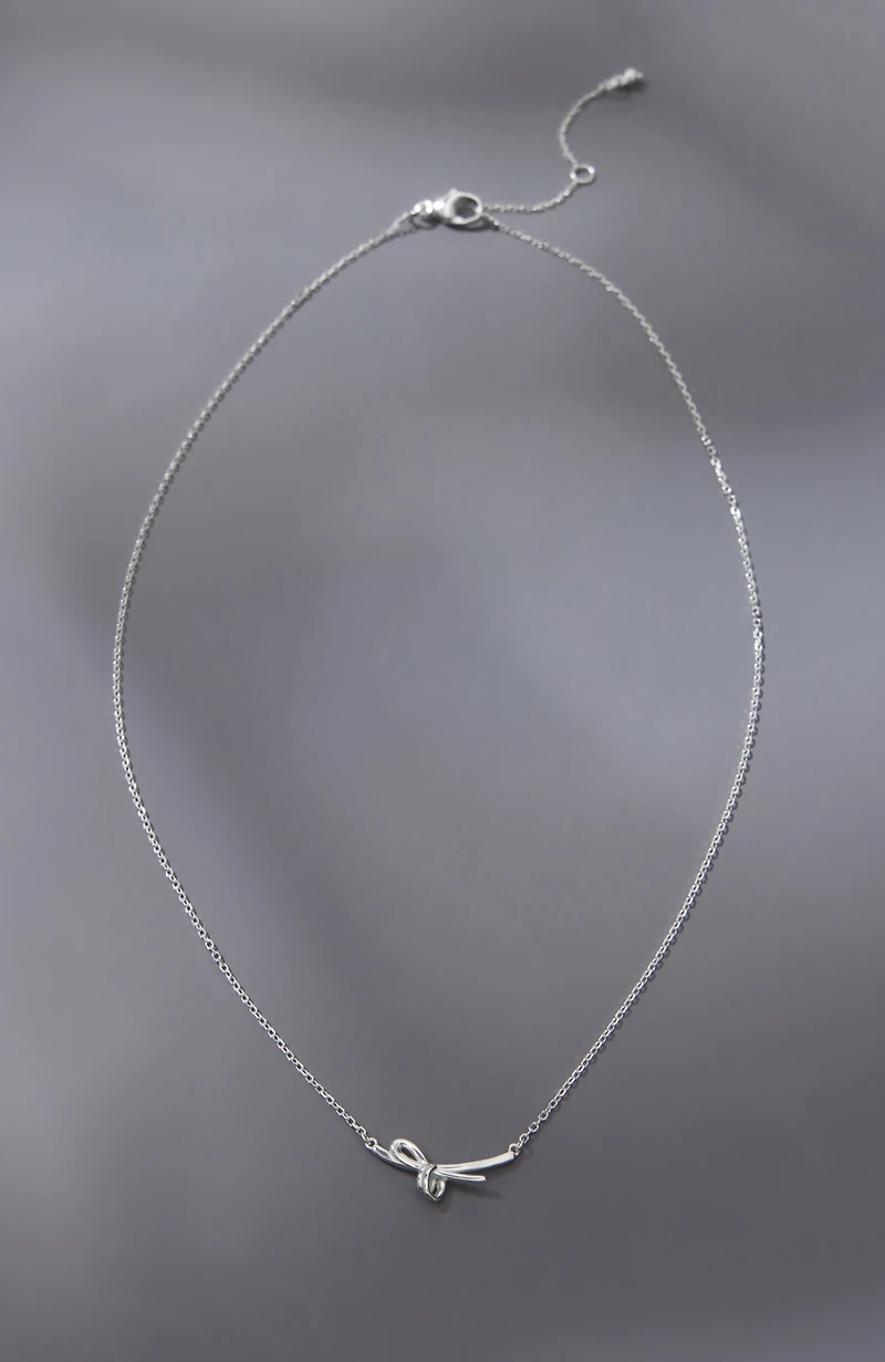 sterling silver bow necklace