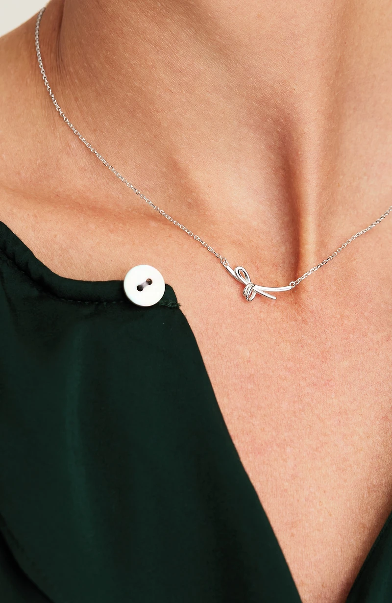sterling silver bow necklace