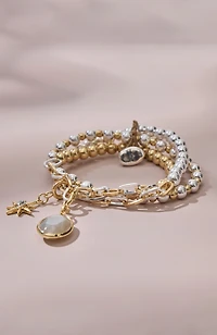 mixed-metals charm bracelet