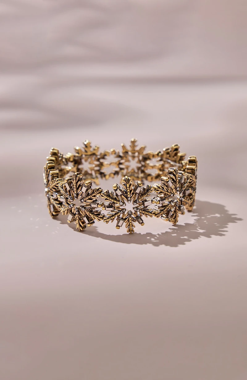 goldtone snowflake stretch bracelet