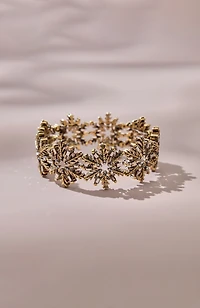 goldtone snowflake stretch bracelet