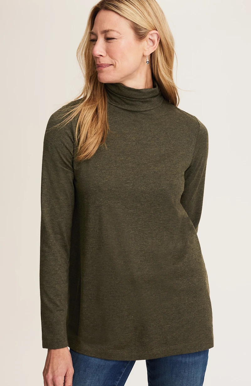 luxe supima® shirred turtleneck