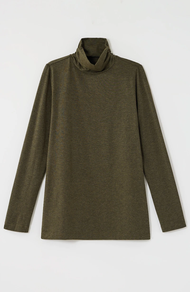luxe supima® shirred turtleneck