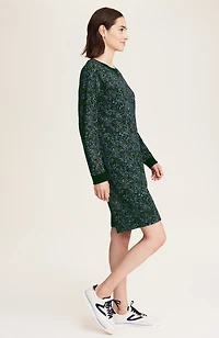 fit french terry printed dress