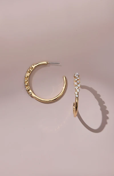 embellished goldtone hoops