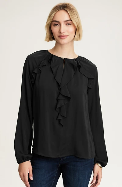 ruffled satin top