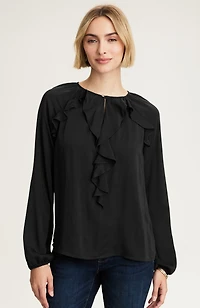 ruffled satin top