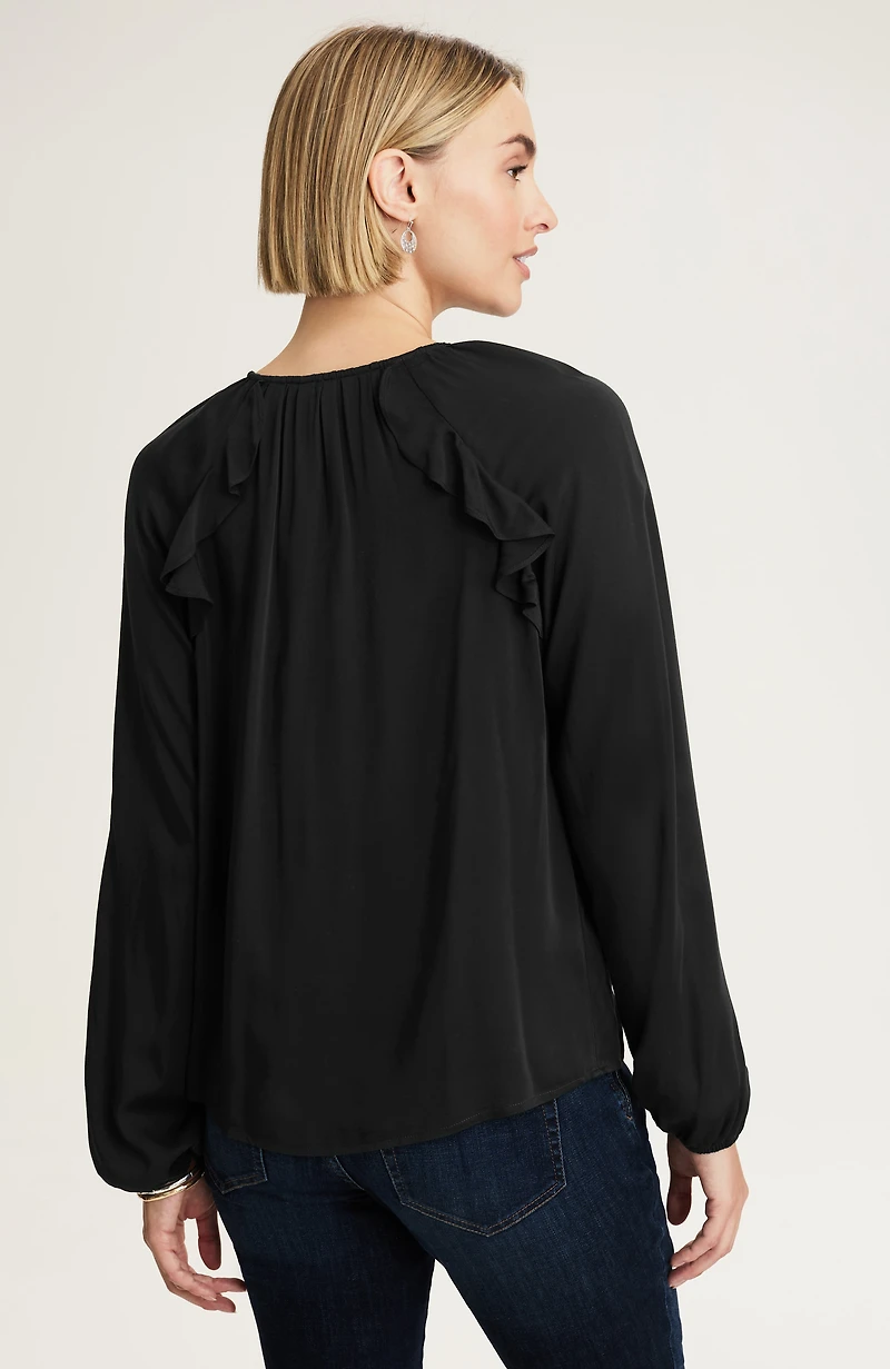 ruffled satin top