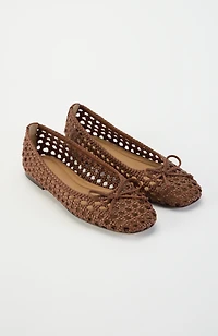 olivia open-weave bow flats