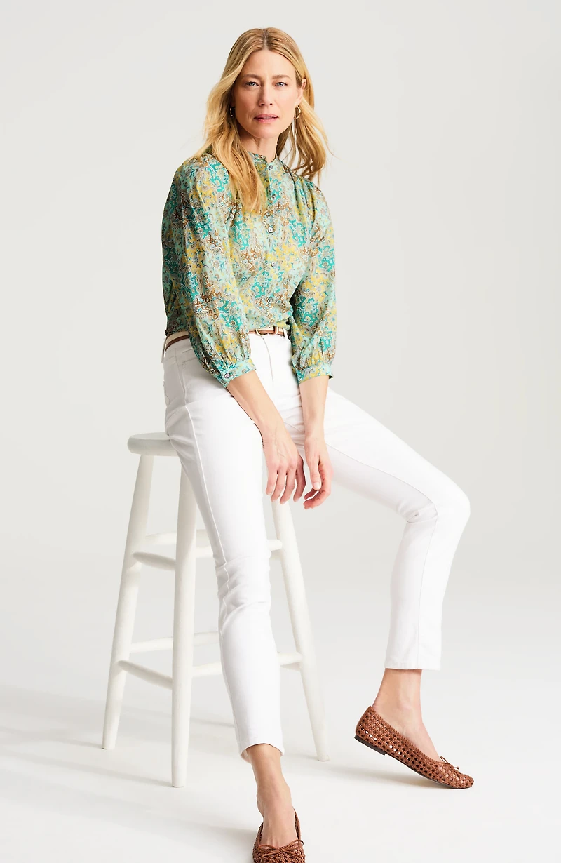 shirred cotton voile top