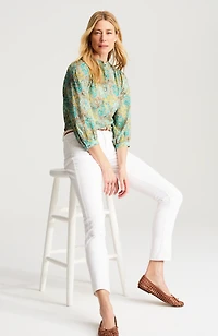 shirred cotton voile top