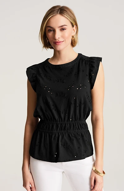 eyelet sleeveless top
