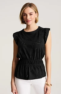 eyelet sleeveless top