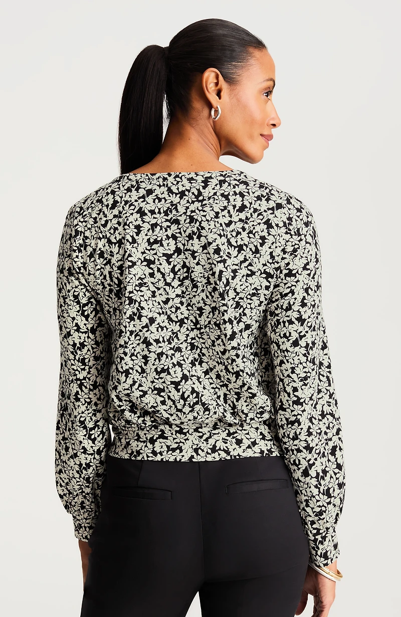 banded-hem jersey top