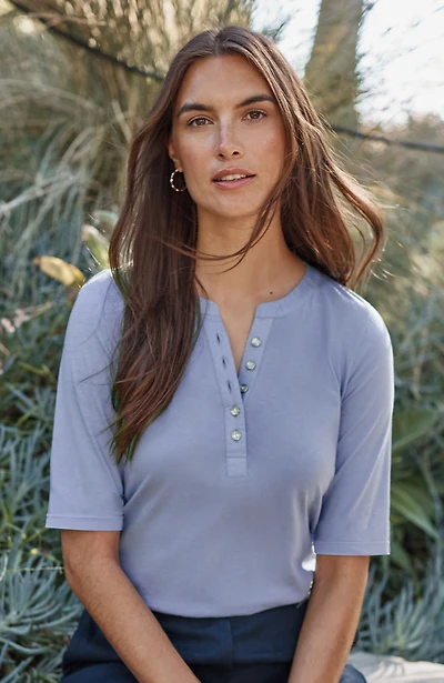 mixed-media cotton-blend top