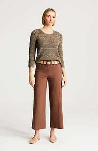 marled textured sweater