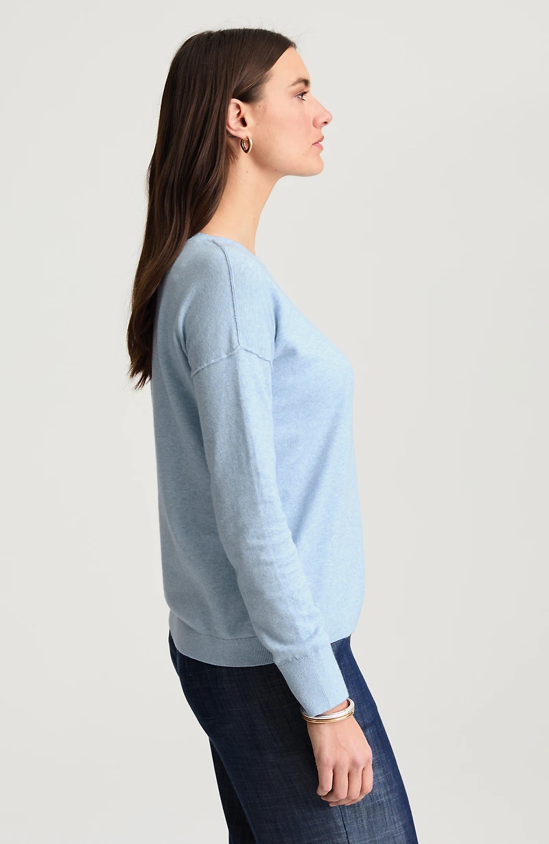 seamed boat-neck sweater