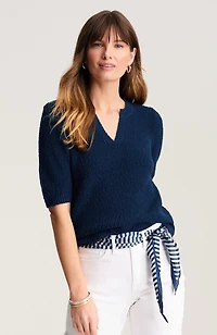 elbow-sleeve sweater