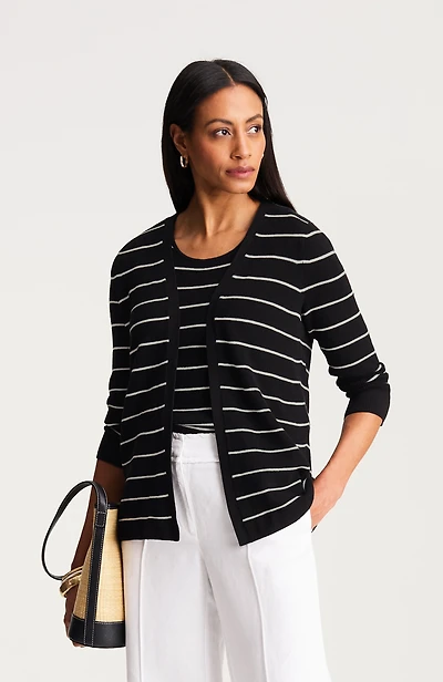 wearever ribbed open-front cardi