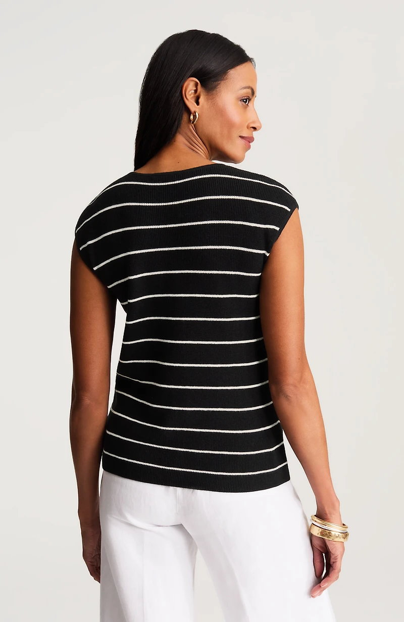 wearever ribbed cap-sleeve sweater