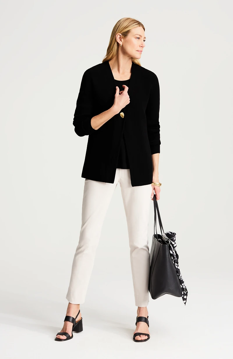 wearever double-knit snap-front cardi