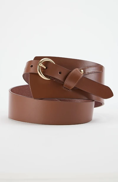 leather circle-ring belt