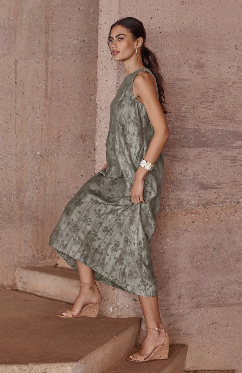 pure jill crinkled jacquard dress