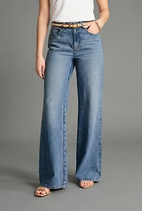 high-rise cotton & tencel™ lyocell wide-leg jeans