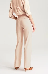 linen-stretch straight-leg pants
