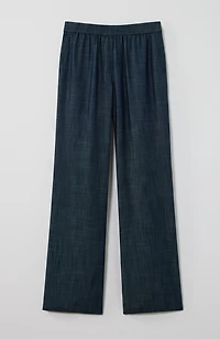 indigo tencell™ lyocell wide-leg pants