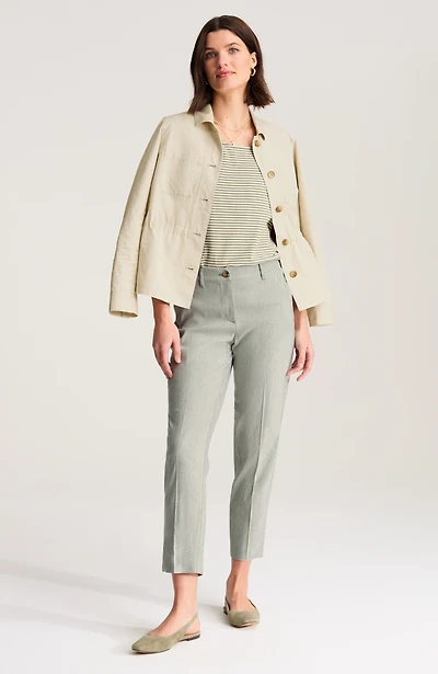 curvy fit linen-stretch slim-leg pants