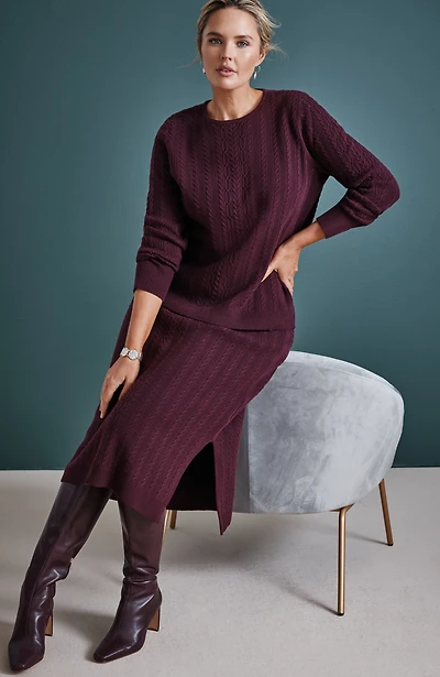 cabled sweater skirt