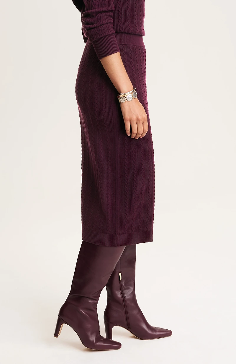 cabled sweater skirt