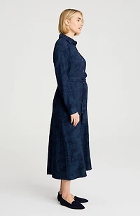 pure jill indigo jacquard shirtdress