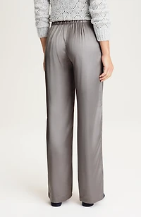 wide-leg satin pants