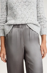 wide-leg satin pants