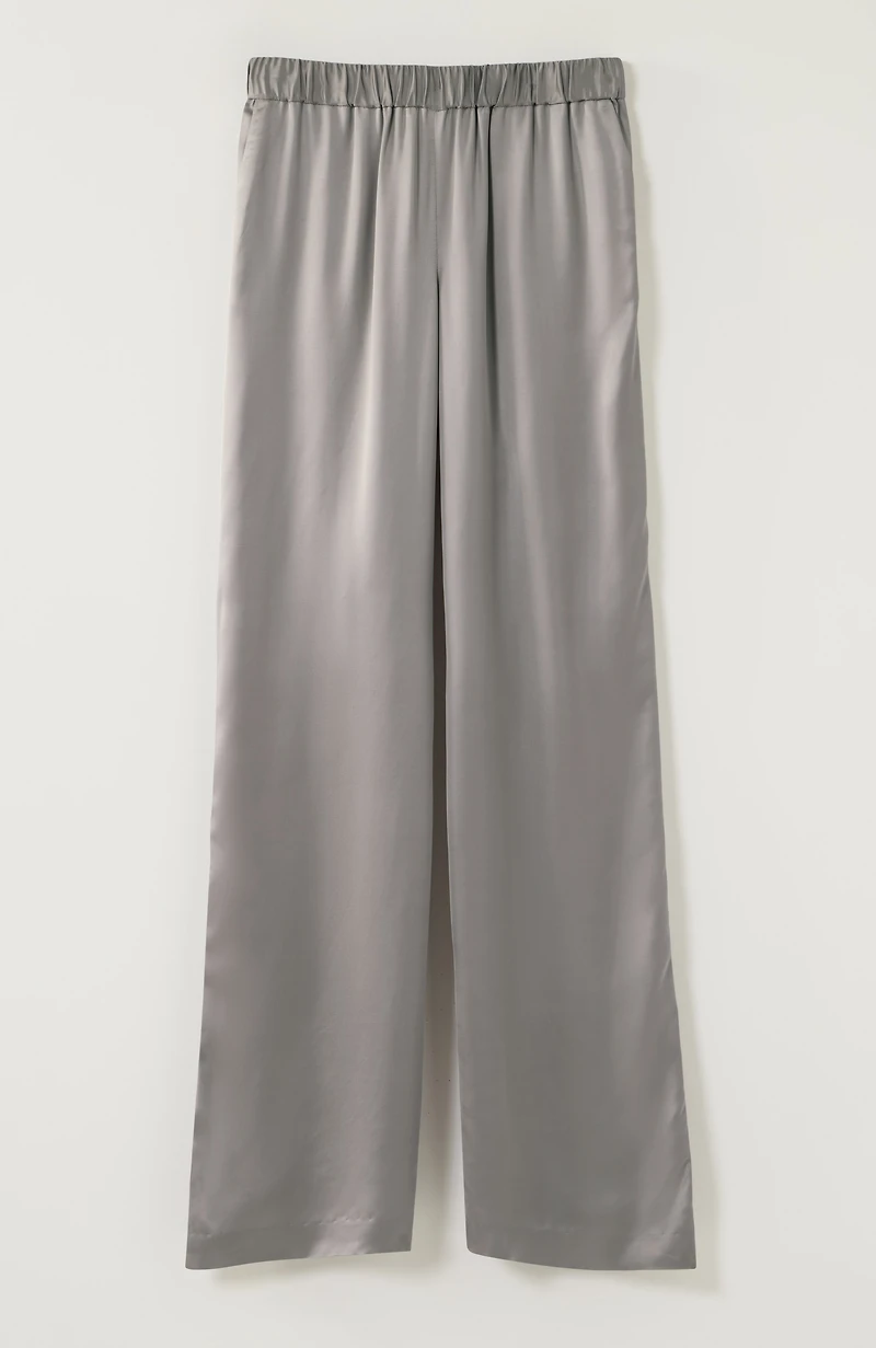 wide-leg satin pants