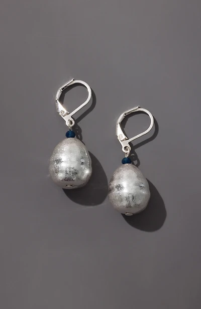 silvertone bead earrings