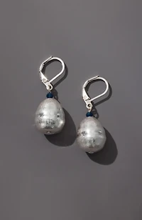 silvertone bead earrings