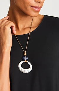 silvertone ring pendant necklace