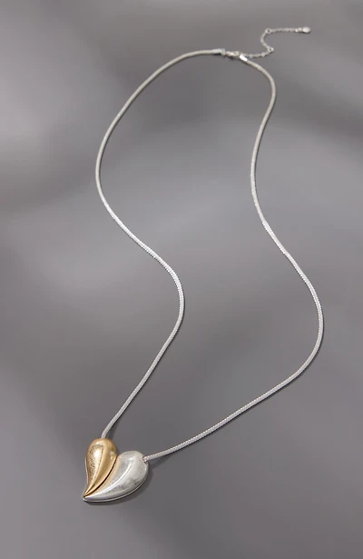 mixed-metal heart pendant necklace