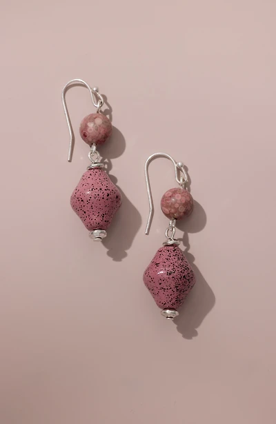 pink beaded earrings