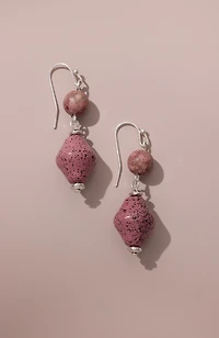 pink beaded earrings