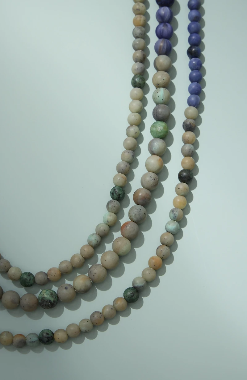 beaded multistrand necklace